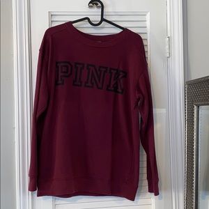 PINK crew sweater with logo